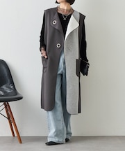 バーボタンワッフルジレ