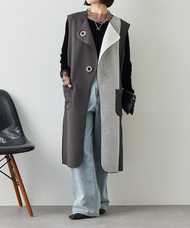 バーボタンワッフルジレ