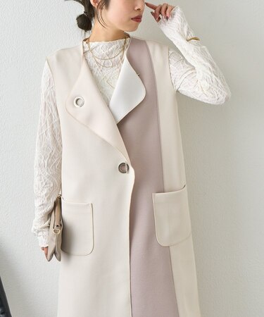 バーボタンワッフルジレ