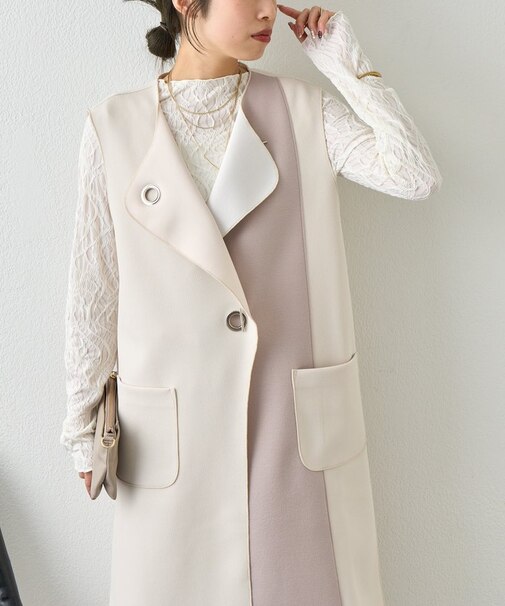 バーボタンワッフルジレ