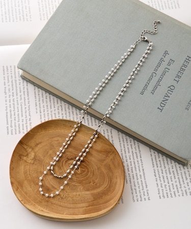 パールボールチェーンネックレス