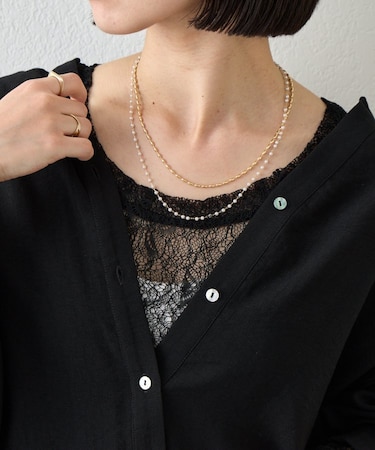 パールボールチェーンネックレス