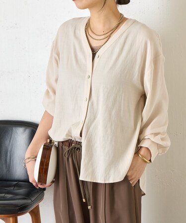 リネンライクVシャツ