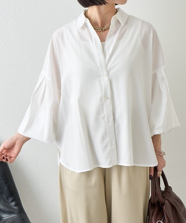 袖タックドルマンシャツ