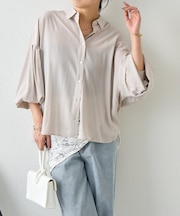 袖タックドルマンシャツ