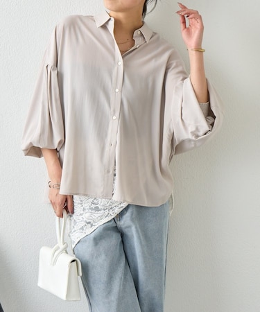 袖タックドルマンシャツ