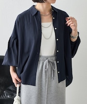 袖タックドルマンシャツ