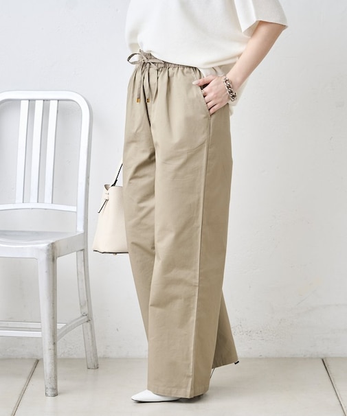 サテン切替イージーパンツ