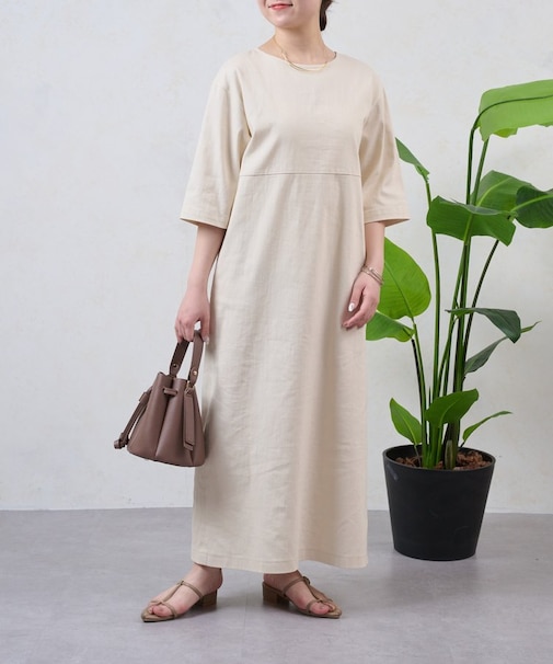 コットンストレッチワンピース