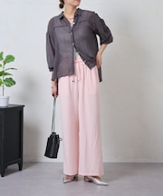 リボン付きジョーゼットパンツ