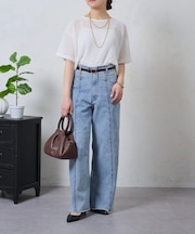 ストレッチワイドデニムパンツ