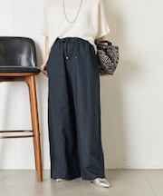 ピコステッチリネンワイドパンツ