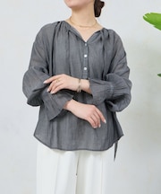 シアーデニムコットンブラウス