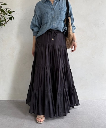 コットンボイルティアードスカート