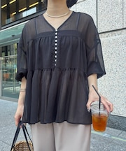 シアーティアードブラウス