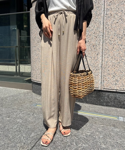 リネンタッチワイドパンツ