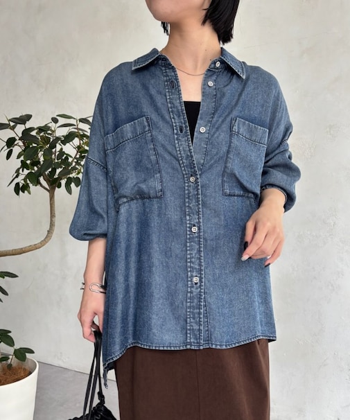 テンセルバックシャーリングシャツ