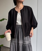 異素材メッシュブルゾン