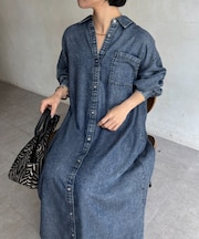 テンセルシャツワンピース