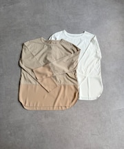 裾袖トロミ切替カットソー