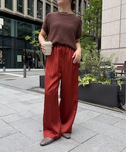 サテンストライプパンツ