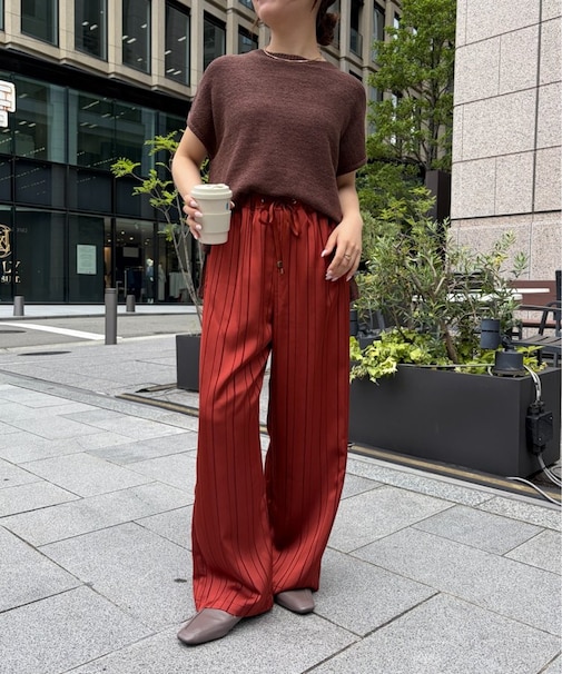 サテンストライプパンツ