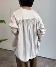 バックギャザー長袖カットソー