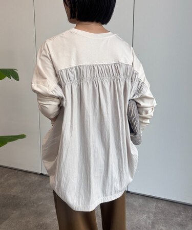 バックギャザー長袖カットソー