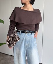 オフショル風ニット