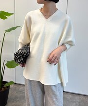 ドルマンVネックニット