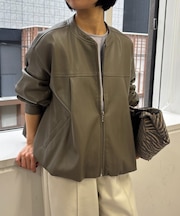 フェイクレザーバルーンブルゾン