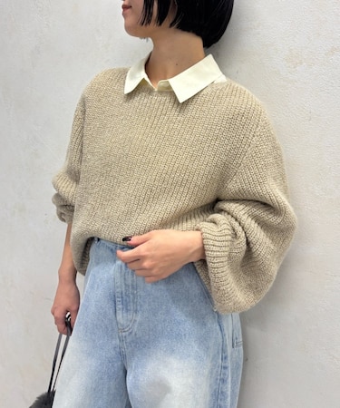 ウール混ペーパーニット