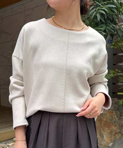 バックファスナースエードカットソー