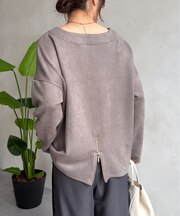 バックファスナースエードカットソー