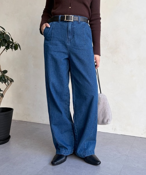 カーブラインデニムパンツ