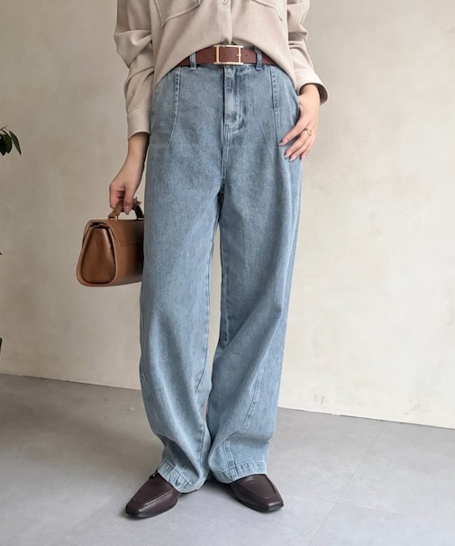 カーブラインデニムパンツ