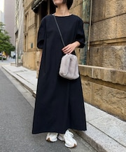 起毛バックジップワンピース
