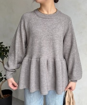 裾アゼ切替ニット