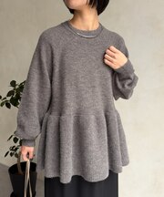 裾アゼ切替ニット