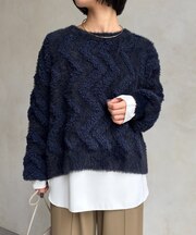 フェザーループニット