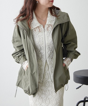 【春アウター】ロング丈マウンテンパーカー