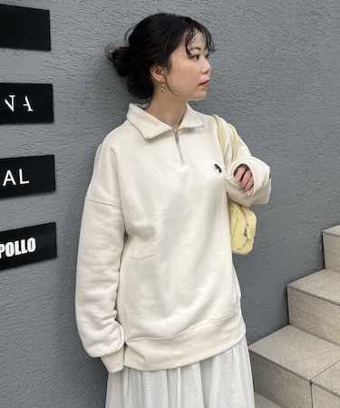 【NUNIFE】裏起毛ハーフZIPプルオーバー