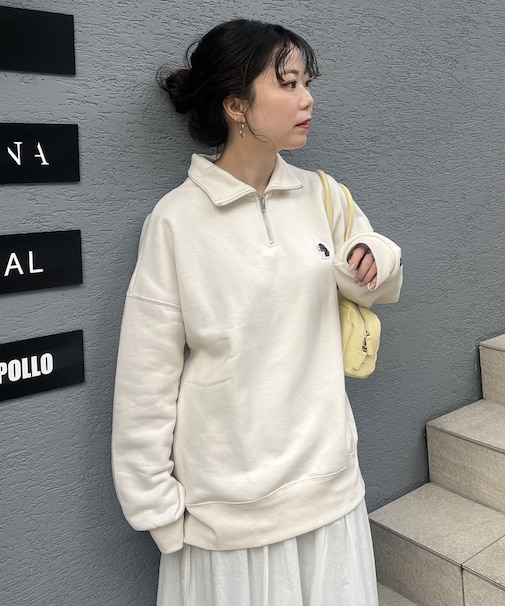 【NUNIFE】裏起毛ハーフZIPプルオーバー