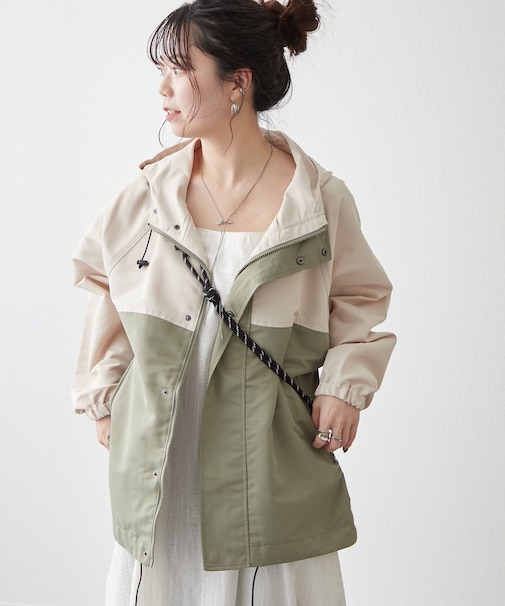 【大人カジュアルコーデのアクセントに】フード付マウンテンパーカー