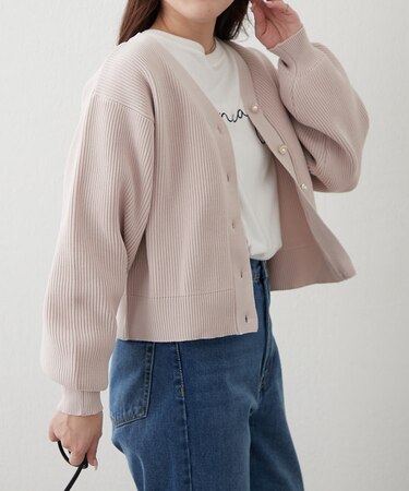 エアリーニットキラキラ釦カーディガン