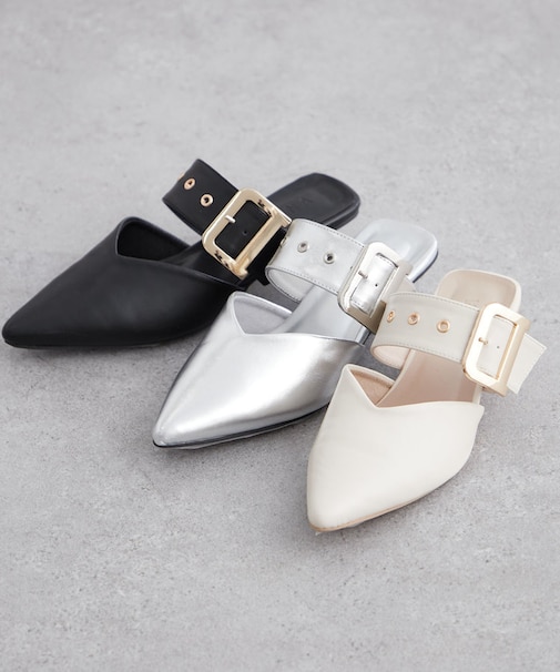 【春夏を先取り】ポインテッドトゥミュールパンプス