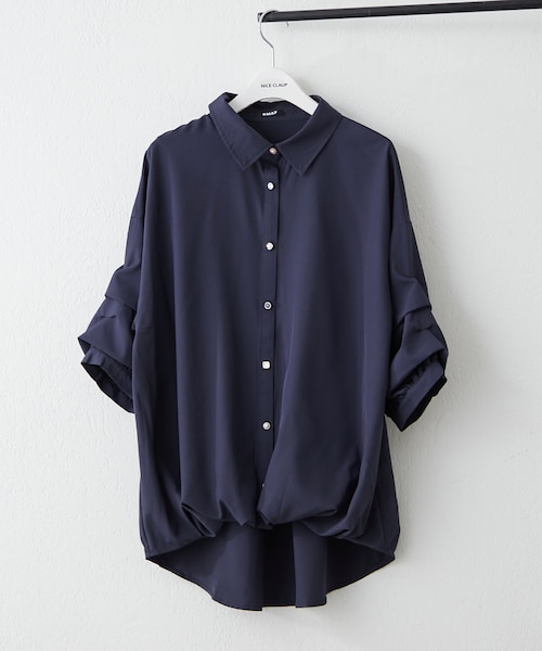 新品タグ 未着 Liesse リエス 後ろタックブラウス2020SS Lace Ladies ブラウス シャツ スタンドカラー フロントタック
