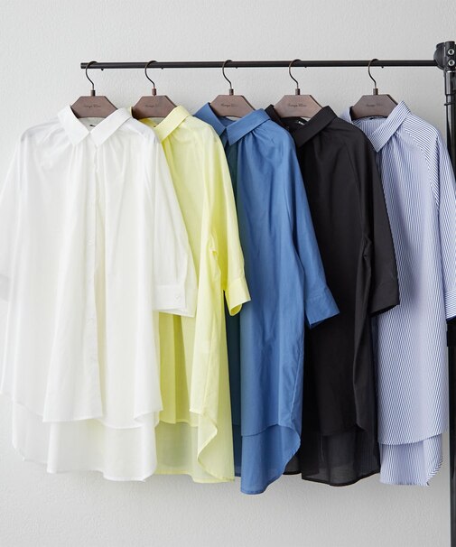 5色展開、タックチュニックシャツ