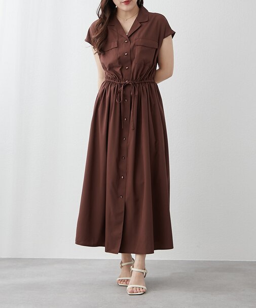 【NAO】新色追加！キレイ見えシャツロングワンピース