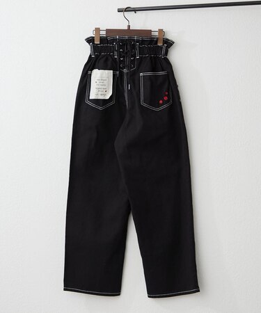 【NAO】後ろレースアップデニムパンツ